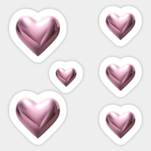 pink chrome heart sticker pack Sticker